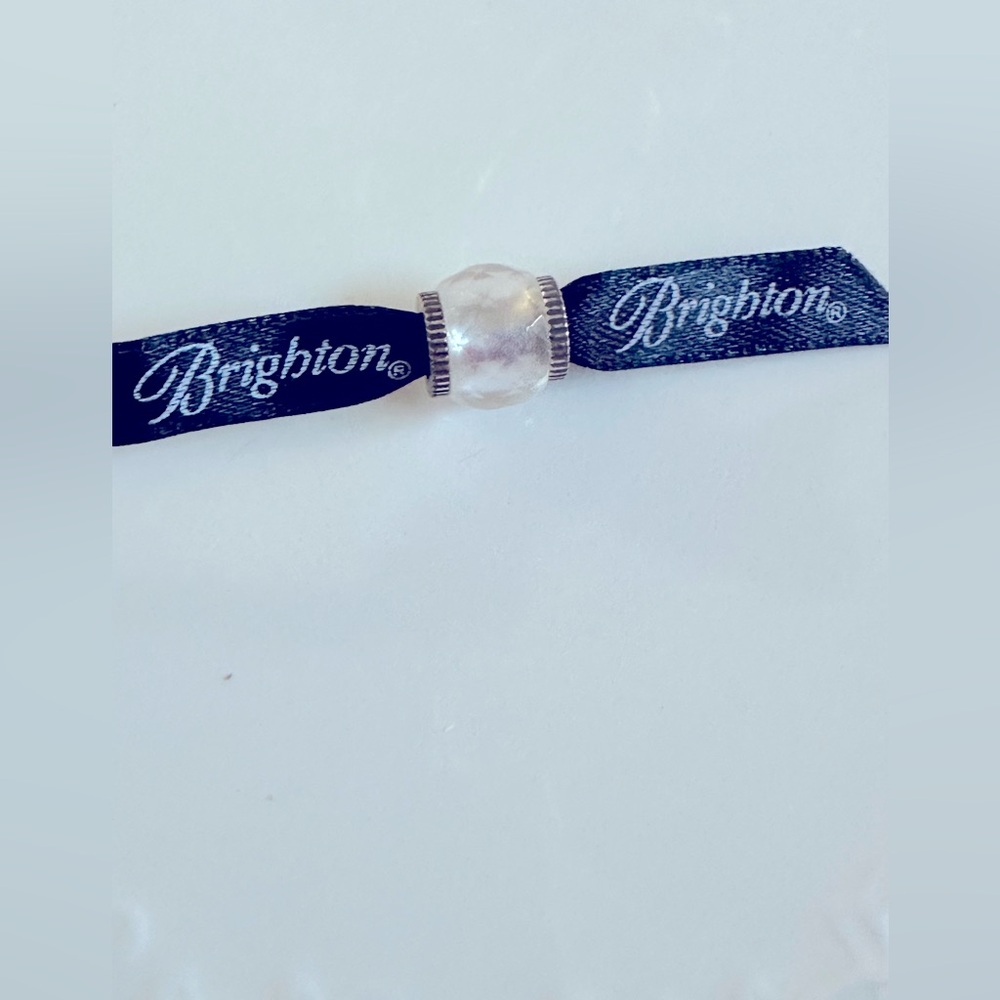 Brighton White Crystal Glass With Silver Spacer Bead